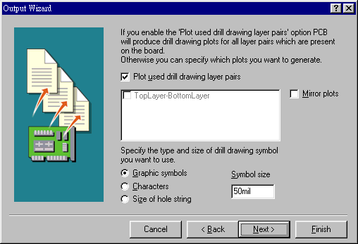輸出文件精靈再詢問是否要建立鉆孔文件，以及導孔文件？
