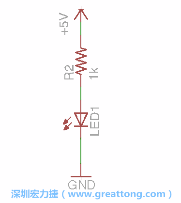 如圖所示放置一個(gè)開關(guān)（switch）、10K電阻器（10k resistor）和0.1μF的電容（0.1μF capacitor），并把開關(guān)的一端連到接地端上。
