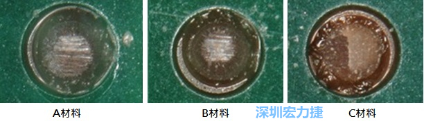 圖14- 冷球拉力試驗后，光學顯微鏡下的失效模式