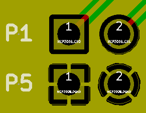 TOP層鋪鋪的狀態(tài)，到下方排pad為GND，連接GND Copper zone 都是設(shè)定Thermal relief Pad